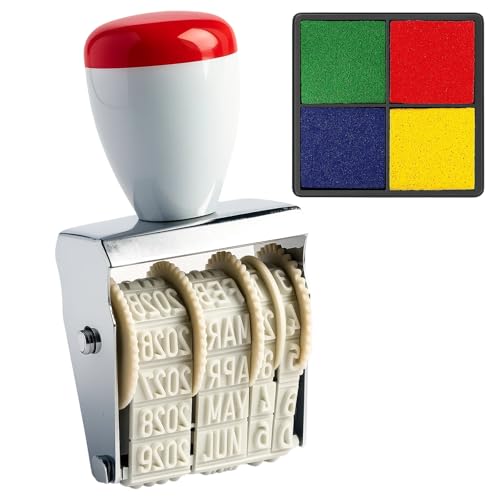 2-teiliges Eierstempel Datumsstempel-Set für Eier und Dokumente Eierstempel Personalisiert Datumsstempel Ab 2025 Mit 4 Farben Stempelfarbe Kompakte Aufbewahrung
