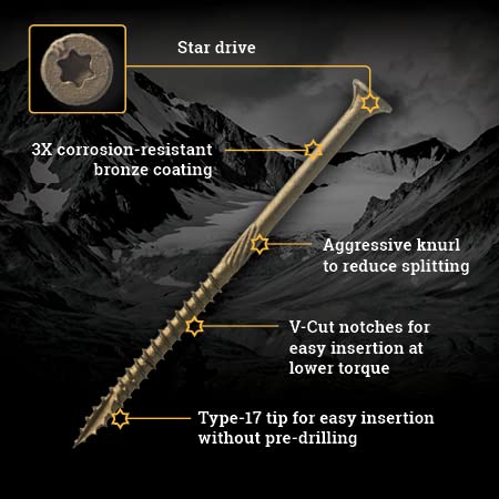 Miniatura 3 de Tornillos de cabeza plana Big Timber BTX105 de 10 x 5 pulgadas (750 unidades)