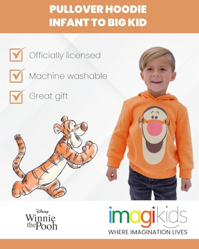 Disney Winnie the Pooh Toddler Boy or Girl Cosplay Graphic Pullover Hooded Sweatshirt Tigger Orange 4T - image 4