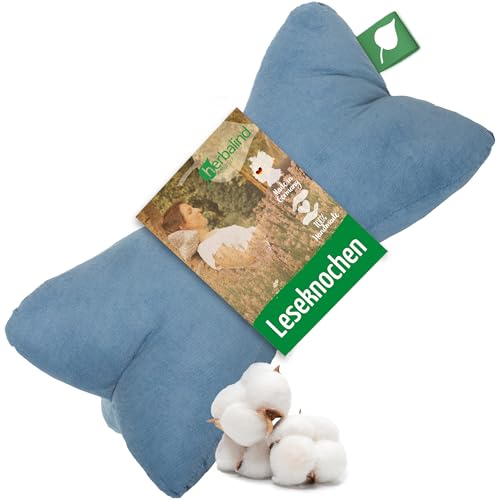 Herbalind Leseknochen Feiner Cord WOHLFÜHLZEIT - 100% Baumwolle Babycord robust und waschbar - Nackenkissen in Trendfarben, Öko-Tex 100...