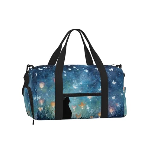 Bolsa de deporte impermeable con zapatero Night Sky: dile adiós a la ropa sucia mezclada