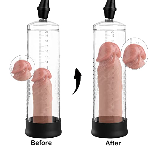 Penis Pump Extender Enlarger, Gomiya Male Sex Toys Manual Penis Vacuum Pump Cock Sleeve Sexual Enhancer Adult Toys Training Device, Sex Toys For Men Couple Stronger Bigger Erection, With 3 Penis Ring #TOP1