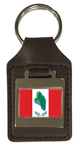 Porte-clés en cuir Cumberland City gravé pour grands voyageurs et passionnés
