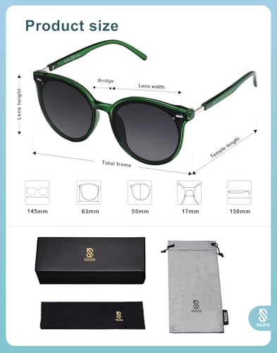 Image of SOJOS Sunglasses Womens Trendy 2025 Classic Round Retro Vintage Shades Large Frame Sunnies SJ2067