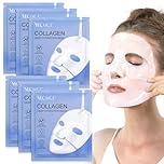 6pcs Collagen Face Mask, Deep Overnight Face Mask, Bio Collagen Overnight Mask for Dry and Dehydrated Skin, Pore Minimizing, Elasticity Improvement
