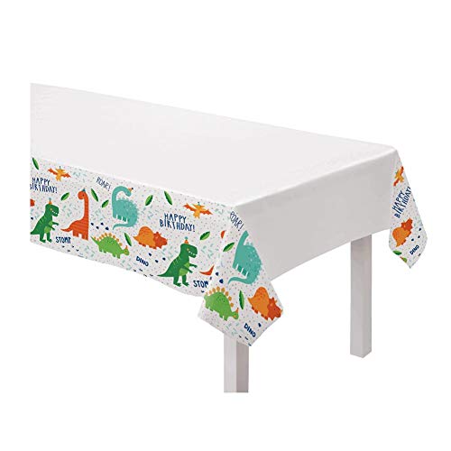 Amscan Dino-Mite Multicolor Plastic Tablecover - 54