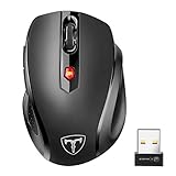 POLEYN Wireless Mouse for Laptop, Ergonomic Computer Mouse 2.4G with 5 Adjustable DPI Levels, 6 Buttons Cordless Mouse Wireless Mice USB Mouse for Laptop PC Notebook Windows Mac