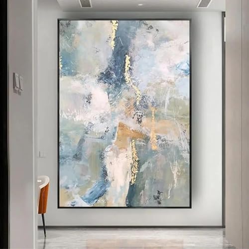 Tableau mural abstrait doré pour moderniser un mur vide avec cadre 50x70