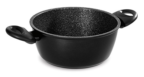 Barazzoni Granitica Extra Casseruola Due Manici, Diametro Cm 20, Litri 2.4, Nero