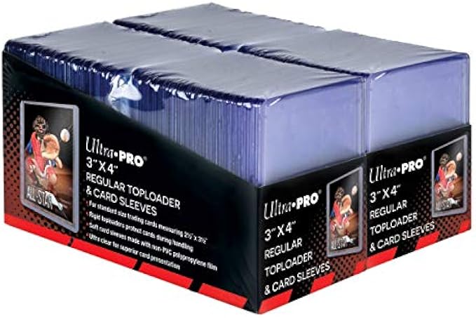Ultra PRO 3" x 4" Clear Regular Top Loaders for Cards with Card Sleeves Bundle Standard Size 200ct Baseball Card Sleeves Trading Card Sleeve Baseball Card Protectors Toploader Card Protectors