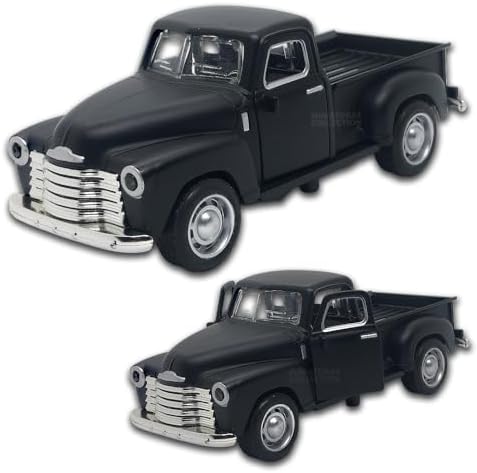 Miniatura Caminhonete Chevy 3100 1949 1:32 12 Cm Em Metal, carrinho de ferro (Preto fosco)