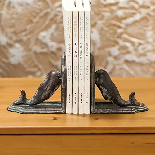Phaxth Whale Bookends Decorative For Shelves, Book Ends To Hold Books, 1 Pair #TOP4