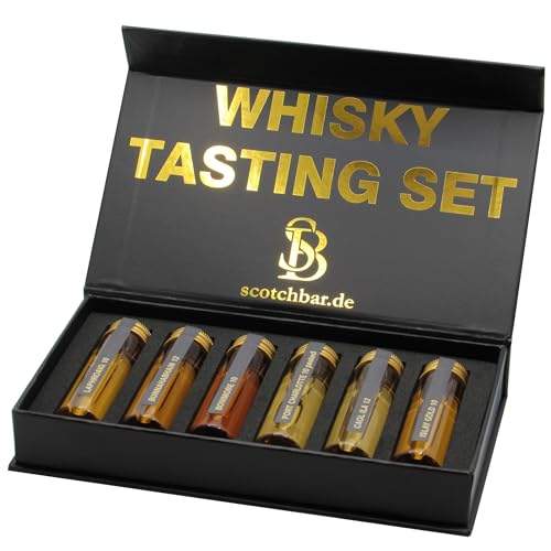 Premium Whisky Tasting Set rauchig | Islay Scotch Single Malt | 10 Jahre und älter | in edler Geschenkbox mit Magnetverschluss