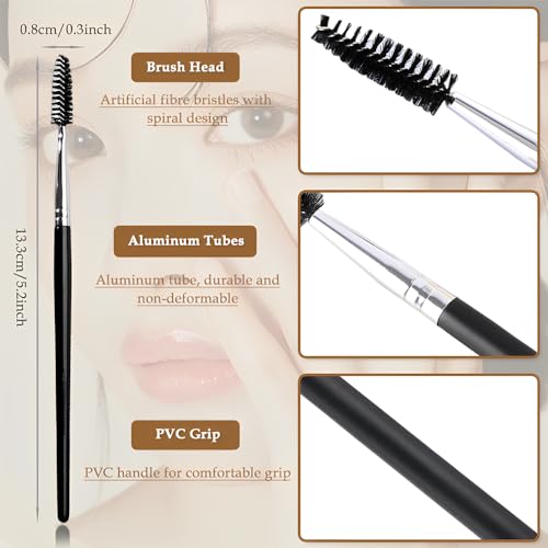 AIVEKE Wimpernbürste - 3 Stück Augenbrauenbürste, Augenbrauen Pinsel, Wimpernkamm, Augenbrauen Kamm zum Modifizieren von Augenbrauen und Wimpern, Multifunktion Make-up-Tools