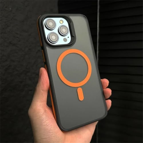 Coque iPhone 15 Plus antichoc orange et translucide compatible MagSafe