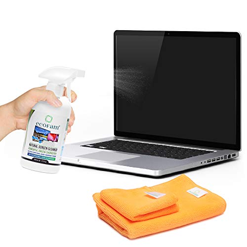 ecoFam Natürlicher Bildschirmreiniger Spray mit Zwei Premium Mikrofaser-Reinigungstüchern. Am besten geeignet für LCD, LED, HDTV, Fernseher, iPad, iPhone, Tablet, Smartphone und Laptops (500 ml) – Bild 6