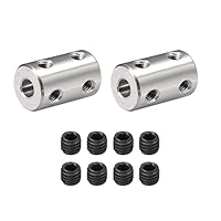 DMiotech 2 Packung 5.2-5.2mm Bohrung L22XD14 Starre Kupplung Welle Kupplung Verbindung Stecker W Schrauben Edelstahl Stahl Motor Welle Verlängerung Anschluss für 3D Drucker