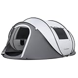 EchoSmile Tienda de Campaña Instantánea Automática,4-6 Personas Tienda,Pop up Tienda,Tienda Familiar Impermeable con 2 Ventanas Malla de Ventilación para Camping,Senderismo, Actividades al Aire Libre