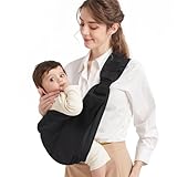 Mumgaroo Fascia Porta Bebe, Marsupio Neonato, Fascia Neonato Multifunzionale On the Go, Marsupio Neonato 0-36 mesi, Tutte le Stagioni, Fino a 15KG, Nero