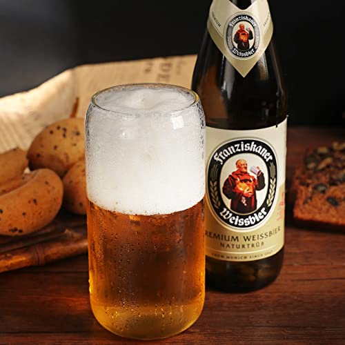 Drinking Glasses With Lids And Glass Straws - 4Pack 16Oz Can Shaped Glass Cups, Clear Iced Coffee Glass, Cute Tumbler Cup, Beer Glasses, Cocktail Glasses Ideal For Whiskey, Iced Tea, Soda #TOP3