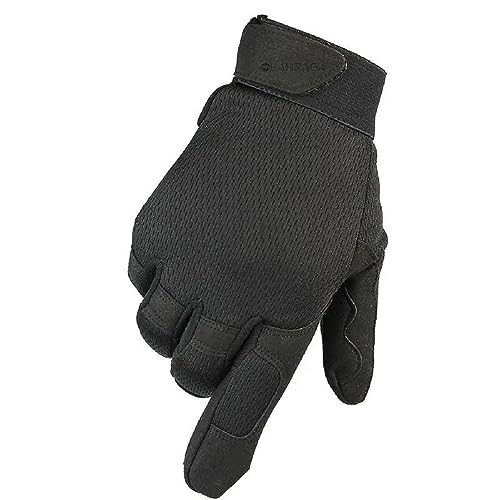 Nylon Breathable Tactical Outdoor Sports Full Finger Gloves For Riding Climbing Hiking Cycling (Black)