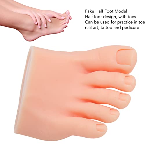 Praxis Fake Foot Modell, halber Fuß Soft Silikon Fake Foot Tool, Prosthetic Maniküre-Werkzeug für Nägel Tipps Art Training Display, Praxis Fake Training Foot (Rechts)