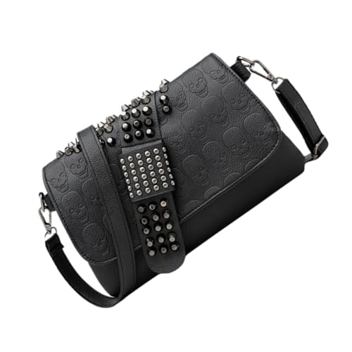 Sac à épaule noir riveté finitions soignées design élégant pour femme