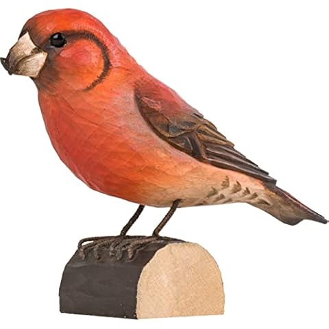 Wildlife Garden Crossbill DecoBird, Artisanal Hand-Carved Wood Replica, Ornithologist Approved Life-Like Figurine Designed in Sweden Cover