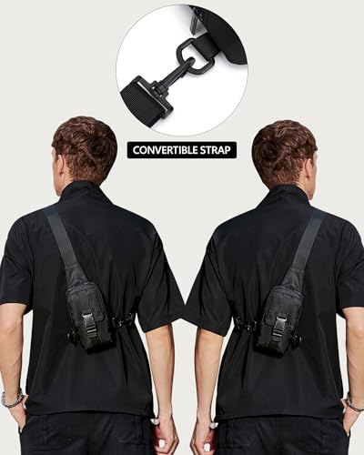 Peicees Small Sling Bag para Hombre, Bolso Táctico Impermeable miniatura 6