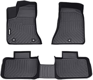 JDMON All Weather Floor Mats Compatible with 2011-2022 Dodge Charger RWD / Chrysler 300 RWD, Custom Fit Car Floor Liner 2 Row Front & Rear Black TPE
