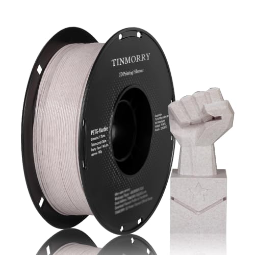 Image of TINMORRY Marble PETG Filament 1.75, Rapid PETG 3D Printer Filament, Compatible with Bambu FDM 3D Printer, 1 KG 1 Spool, Marble Magic Brown