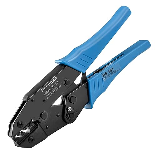 Heschen Ratschen-Crimpzange, HS-101, nicht isolierte Kabelschuhe Crimpzange, Verwendung für 1,5-10 mm² (15-7 AWG), Blau Heschen Ratschen-Crimpzange, HS-101, nicht isolierte Kabelschuhe Crimpzange, Verwendung für 1,5-10 mm² (15-7 AWG), Blau