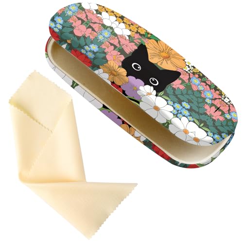 Image of Glasses Case Hard Shell,Portable Protective Eyeglasses Case, Eyeglass Holder Box with Cleaning Cloth,for Women Men