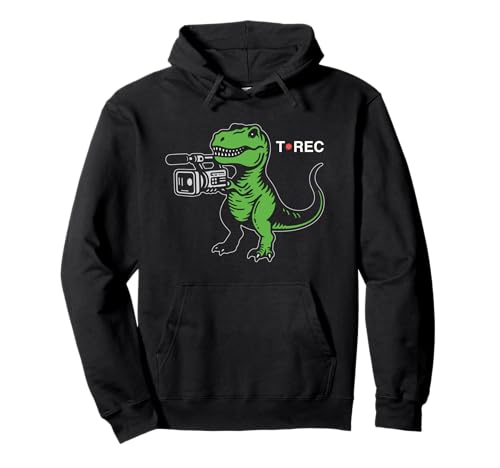 T REC Funny Dinosaur T-Rex With Camera Dino Rex Sudadera con Capucha