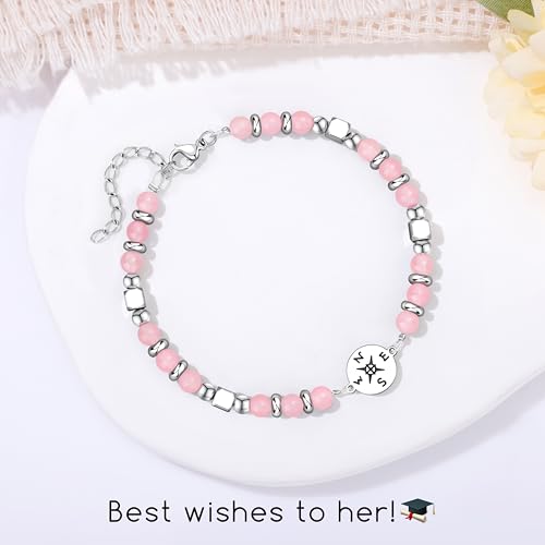 Image of Joycuff Graduation Gifts for Her Him Class of 2026 Graduation Bracelets Inspirational Graduation Compass Bracelet for Women College Graduation Gift for Him Her