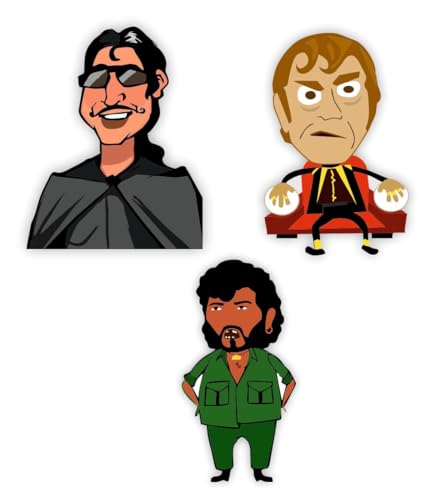 Image of Zesta Wooden Fridge Magnets Set | Refrigerator Decor Magnets for Kitchen | India Souvenir Fridge Magnet Collection | Wooden Magnet for Fridge Door Decoration (Bollywood Villian Fridge Magnet)