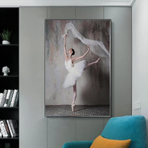 Toile ballerine rétro 80x110cm affiche élégante sans cadre pour décor de salon