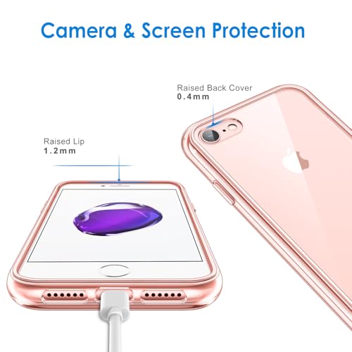 Image of JETech Case for iPhone SE 3 /2, iPhone 8 /7, Anti-Yellowing, Rose Gold