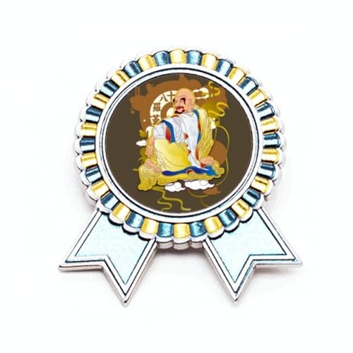 Broche badge Arhats en métal de taille M style illustration médaille