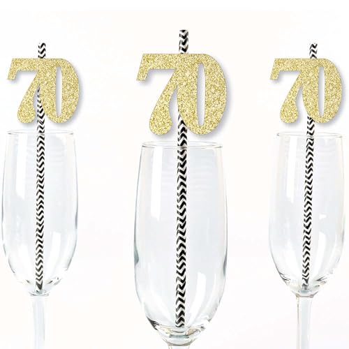 Pitillos de papel decorativos con brillo dorado set 25 miniatura 1