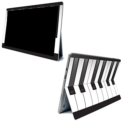 Image of MightySkins Carbon Fiber Skin for Microsoft Surface Pro 7 - Piano Keys | Textured Carbon Fiber Finish | Easy to Apply, Remove, and Change Styles | Made in The USA