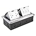 BFDIEEM Dual Pop-Up Floor Box Electrical Kit, 20 Amp Stainless Steel USB Receptacle Outlet, 3X LAN Kitchen Electrical Outlet Receptacle, Brushed Nickel