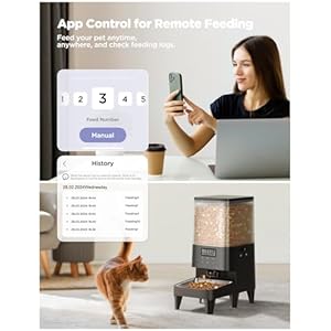 Automatic cat feeder 5l feelneedy wifi elevated cat food dispenser automatic with app control for remote feeding 2 4g auto pet feeder timed cat feeder for cats  dogs with low battery alarm black   cucciolini doodles