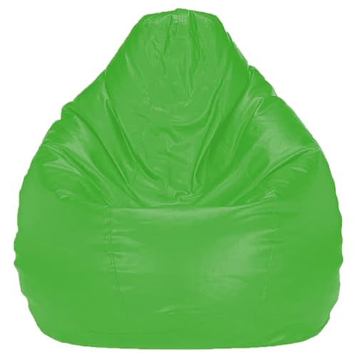 Image of Casa Copenhagen Premium Leather Bean Bag Chair, Filled with Beans | Capacity: Upto 7 Ft Height, 200 KG Weight | 5XL | Robotic Green