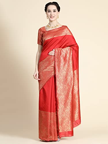 Image of Avantika Fashion Women's Classy Kanjivaram Soft Lichi Silk Banarasi Saree With Blouse Piece