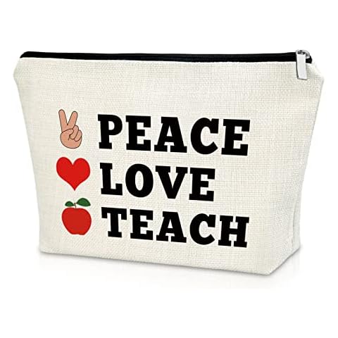 Teacher Gifts for Women Makeup Bag Teacher Appreciation Gift Teacher Day Gifts Cosmetic Bag Graduation Gifts for Her Birthday Retirement Christmas Gifts for Teacher Cosmetic Travel Pouch, Multicolor Cover