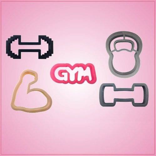 Dycica Gym Cookie Cutter Set - 5 Fitness-Themed Designs