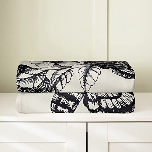 Death Moth Flannel Blanket For Boys Girls Adult,Gothic Death Skull Fleece Blanket Warm Throw, Youth Bohemian Throw Blanket 50"X60" Ultra Soft,Skeleton Bones Plush Blanket Bedroom Decor #TOP3