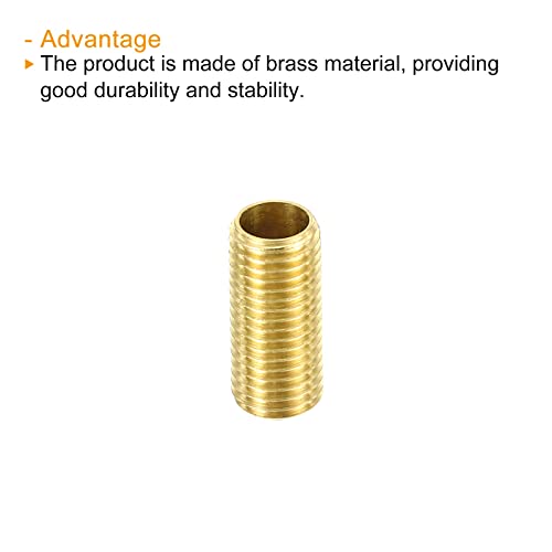 PATIKIL M8 Fine Thread Lamp Pipe, 5 Pack 18mm Threaded Hollow Tube Adapter Brass Coupler Connector Pipe Fitting - Image 4