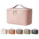 Cosmetic Bag,ROWNYEON Makeup Bag,Portable Makeup Train Case,Travel Toiletry Bag Case Organizer for Women,Pink